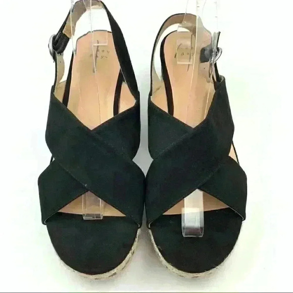 A new day sandals 9.5 black flatforms Espadrilles - Picture 4 of 14